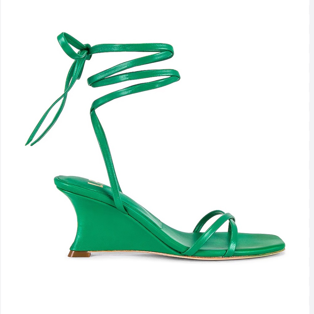LPA Lace Up Wedge in Green